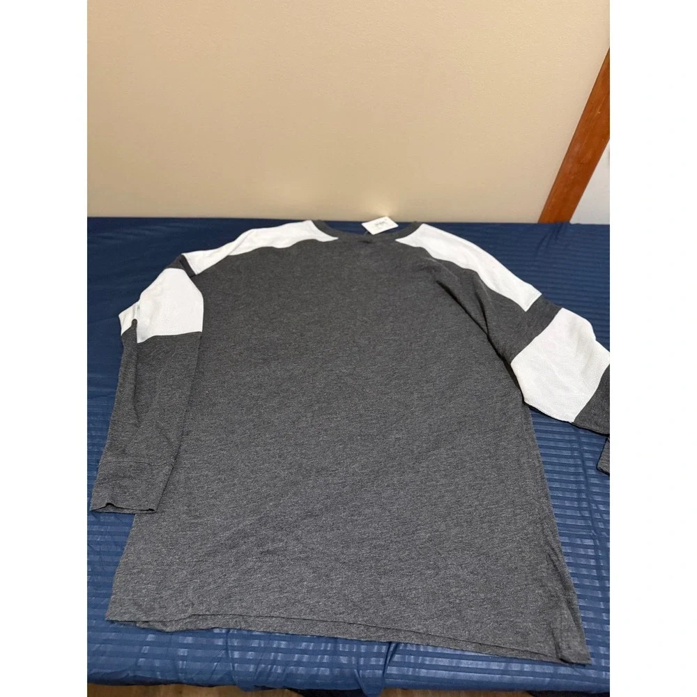 NHL Boston Bruins Girls Large 12/14 Long Sleeve Shirt Charcoal Gray Logo NWT